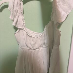 Elegant White Ruffled Women's Top